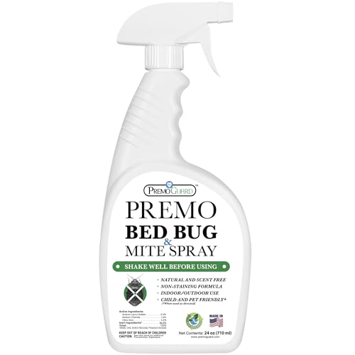 Premo Guard Bed Bug & Mite Killer Spray 24 Fl Oz - Natural, Safe, University Tested