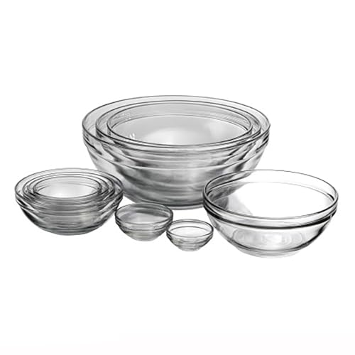 Anchor Hocking 10-Piece Glass Mixing Bowl Set with Nested Serving Bowls