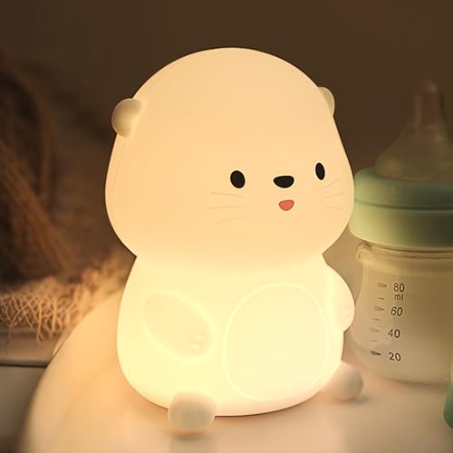 Otter Night Light, Cute Sea Otter Lamp Gifts,Animal Silicone Night Lamp, Cute Room Decor Night Light Birthday Christmas Gifts