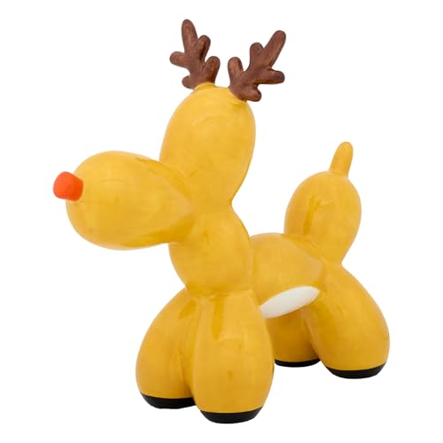 Christmas Reindeer Figurine Balloons - Holiday Decor, 8 Inch Polyresin