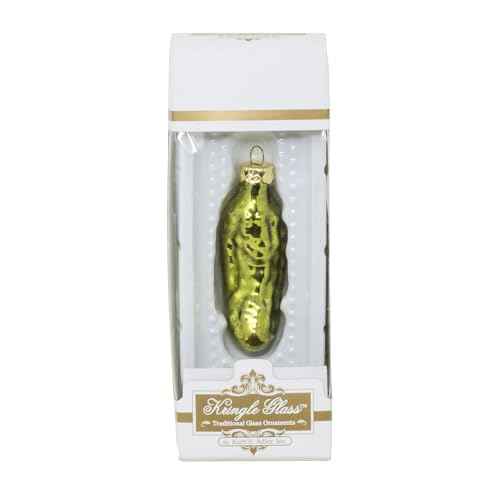 Kurt S. Adler 3-Inch Hand Blown Glass Pickle Ornament, Multi, Christmas