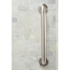 24 Inch Stainless Steel Handicap Grab Bar - Peened Finish for Bathroom Safety - Elderly Assistance