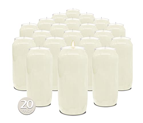 Hyoola 7 Day White Prayer Candles 20 Pack - Tall Pillar Religious Memorial Decor