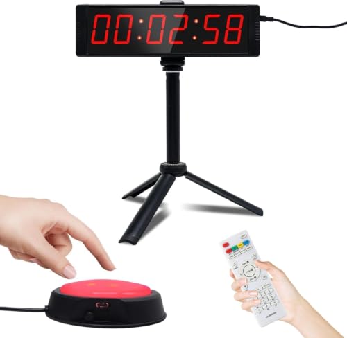 Large Digital Gym Timer with Remote & Stand - LED Countdown Stopwatch for Home Workout