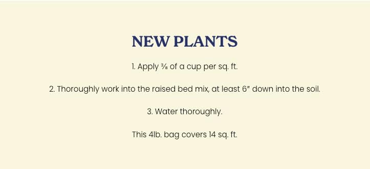 True Organic Raised Bed Food - Organic Fertilizer for Herbs, Flowers & Vegetables - 4lb Bag Covers 30 Sq. Ft.
