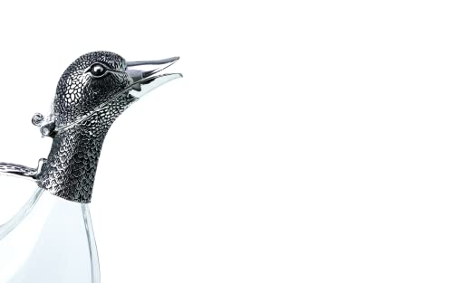 Rigeli Silverplated Duck Decanter 750ml Wine Carafe with Handle - Elegant Gift for Men & Women