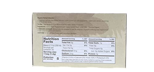 Organic Herbal Tea Bags - Caffeine-Free Relaxation, 20 Count