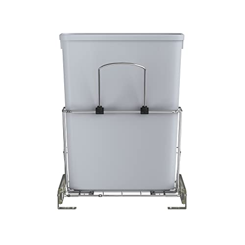 Rev-A-Shelf 32 Qt Pullout Kitchen Cabinet Trash Can with Rear Basket