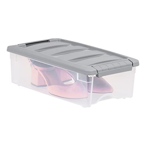 5-Quart Stackable Plastic Storage Bins with Latching Lids - Set of 10