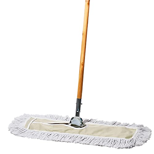 24-Inch Commercial Dust Mop for Hardwood Floors - Cotton & Nylon, Industrial Floor Sweeper