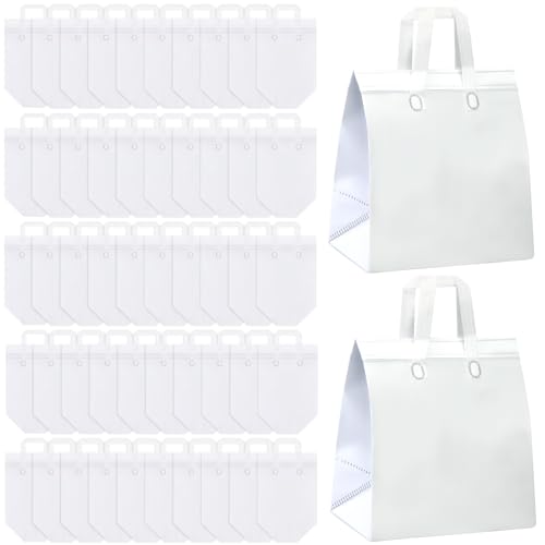 Hushee White Insulated Takeout Bags Bulk Pack 200 - Food Delivery & Catering