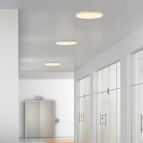 24 Inch White LED Ceiling Light Fixture with 5 CCT, 3300 Lumens, Damp Location