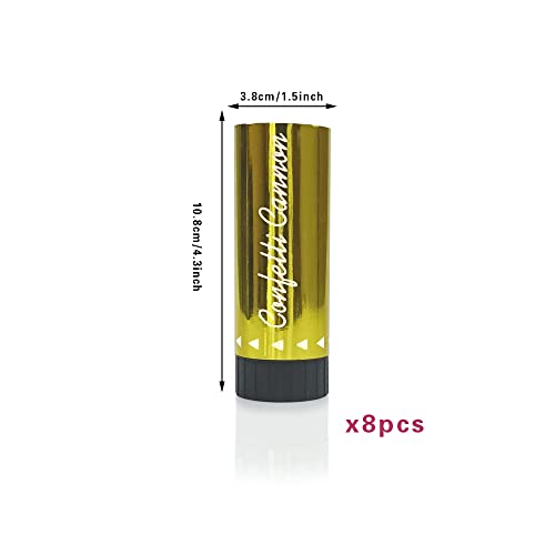 Confetti Poppers Cannons for Wedding Birthday Graduation Baby Shower Anniversary Christmas New Year's Kids Fun Party Supplies Decorations and Favors (Gold)