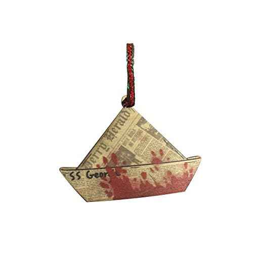 SS Georgie Boat Scary Clown Horror Movie Laser Engraved Printed Wooden Christmas Seasonal Decoration Ornament