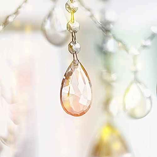 12 Pcs Crystal Diamond Hanging Ornaments for Christmas Tree Clear Teardrop Prisms Chandelier Pendants Crystal Hanging Glass Beads for Thanksgiving Valentines Wedding Anniversary Party Decor