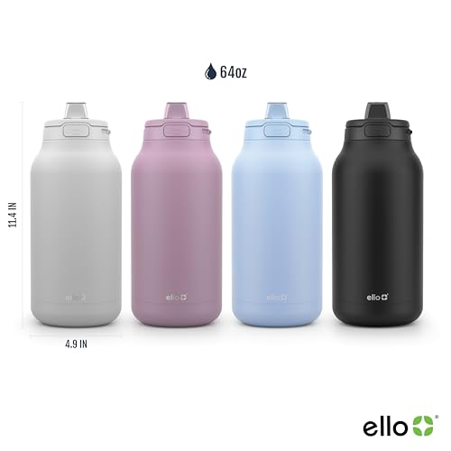 Ello Hydra 64oz Mauve Vacuum Insulated Stainless Steel Water Bottle