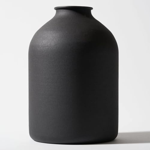 Large Matte Black Vase for Flowers - 8.6in Tall, Modern Home Decor - Variation of THIS listing: Black