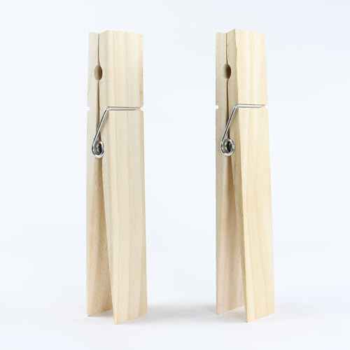 12 Inch Giant Clothespins, Jumbo Wood Clips for DIY Craft, Bathroom or Laundry Room Decoration, 2 PCS