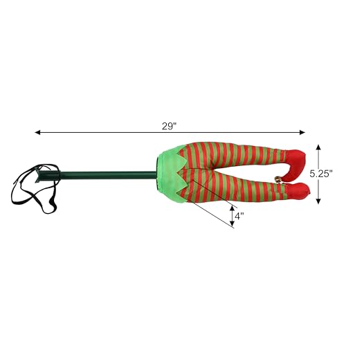 Mr. Christmas 16-Inch Animated Elf Kickers with Jingle Bells - Red (Variation: Elf / Tree Kickers)