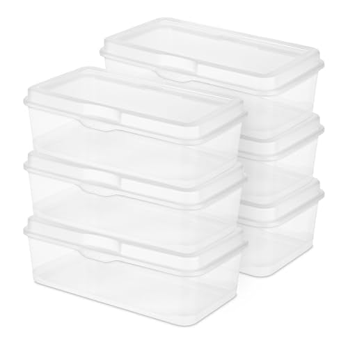 Sterilite Large Rectangular FlipTop Storage Boxes 1.7 Cu Ft 6-Pack