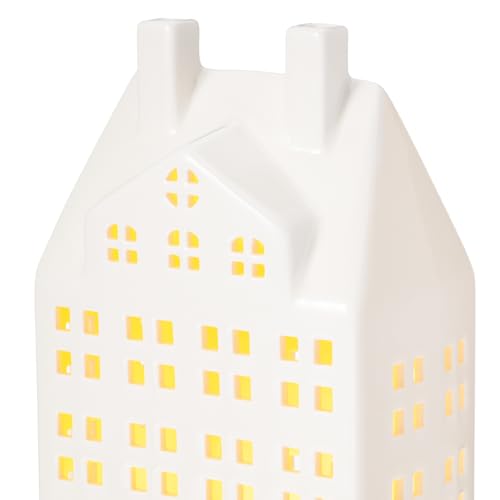 DN DECONATION Light Up Christmas Decor Village Set, White House with