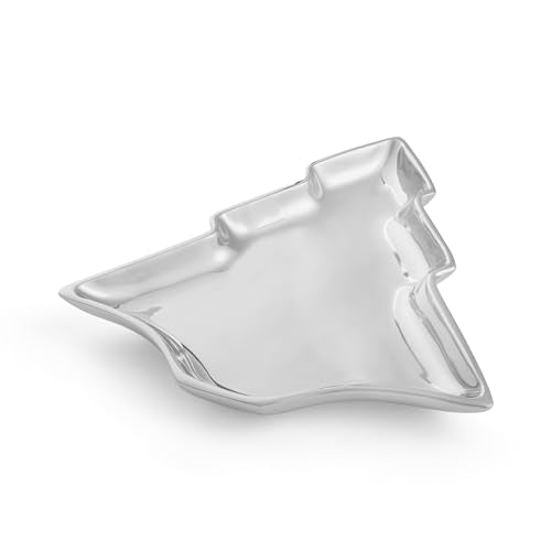 Nambe 11.5-Inch Christmas Tree Candy Dish - Holiday Serveware