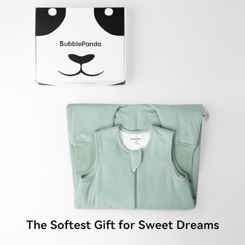BubblePanda Toddler Sleep Sack with Feet M(1-2T) Sage - Bamboo Rayon, 1.0 Tog