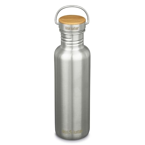Reflect 27oz Stainless Steel Water Bottle with Bamboo Cap - Brushed Finish