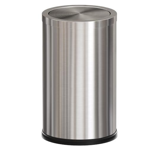 4.7 Gallon Stainless Steel Bathroom Trash Can with Swing Lid - Silver Variation
