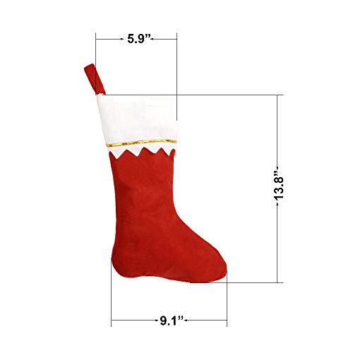 DALJIAFA 5 Pack Large Red & White Christmas Stockings Holiday Decor DIY Kit