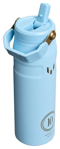 Hydrating 24 oz Stainless Steel Flip Straw Water Bottle - Messi Blue