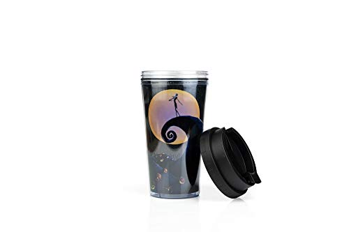Nightmare Before Christmas 16-Oz Travel Tumbler - Silver Buffalo Double-Wall Glitter Mug