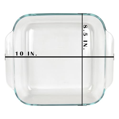 2 Qt Clear Square Glass Baking Dish - Oven & Microwave Safe