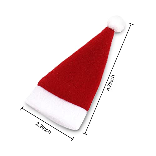 10PCS Mini Santa Hat Wine Bottle Covers Christmas Home Decor