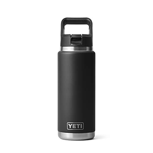 YETI Rambler 26 oz Vacuum Insulated Stainless Steel Bottle with Straw Cap - Black