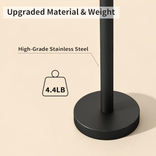 YUMORE Matte Black Toilet Paper Holder Stand with Weighted Base, Easy Assembly