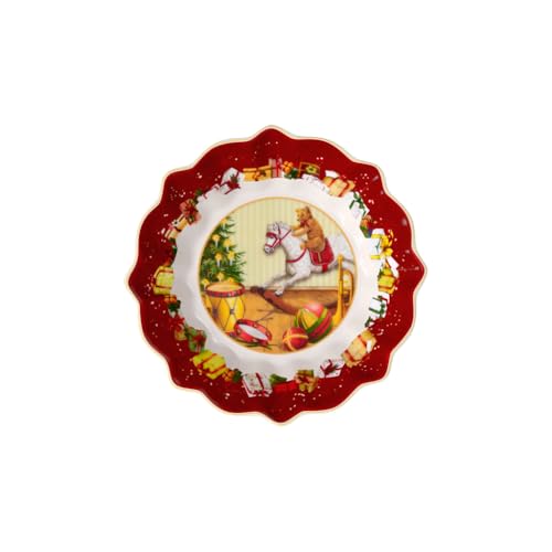 Villeroy & Boch Toy's Fantasy Christmas Pastry Bowl 16.5x16.5x3.5cm, Colorful Rustic Design