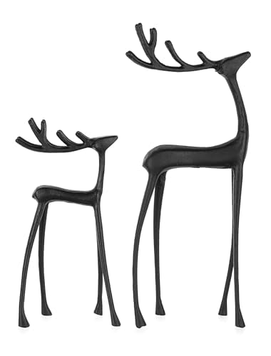 Sziqiqi Black Reindeer Christmas Decoration Set - Reindeer Figurines for Home Decor