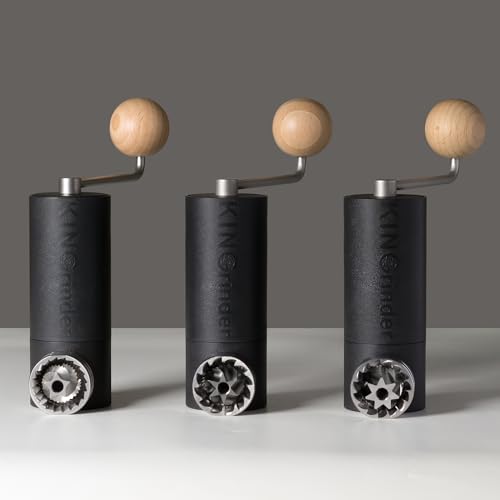 Lightweight Manual Coffee Grinder with Stainless Burrs, Portable & Easy to Clean