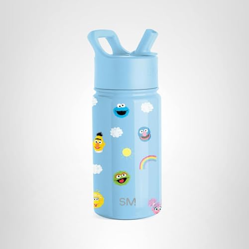 Simple Modern Kids Summit Water Bottle with Straw Lid | Sesame Street 14oz Stainless Steel Cup Insulated Tumbler for Toddlers, School | Sesame Street Pals
