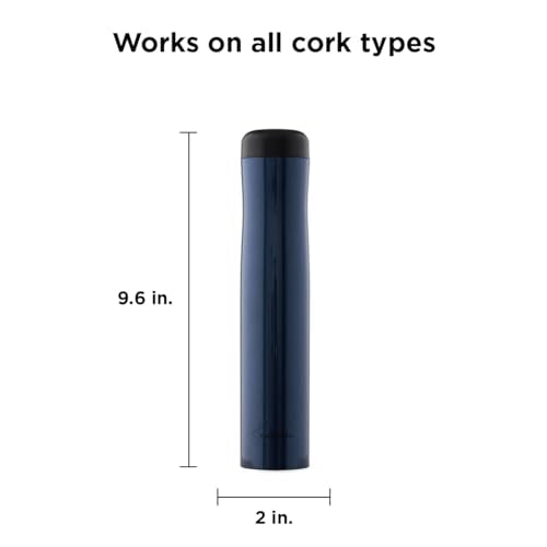Electric Wine Opener Corkscrew - Rechargeable, Automatic, 2 x 9.6in Navy