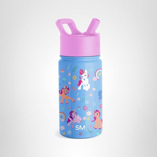 Simple Modern Kids Summit Water Bottle with Straw Lid | My Little Pony 14oz Stainless Steel Cup Insulated Tumbler for Girls, School | Garden of Rainbows