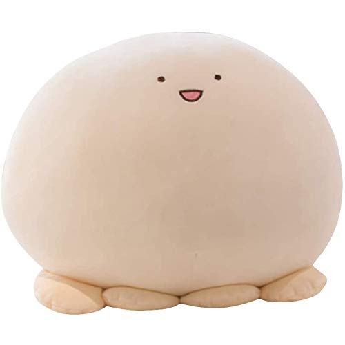 REFAHB 9 inch Cute Octopus Plush Stuffed Animal Body Pillow Fat Cartoon Cylindrical Body Pillows for Kids, Super Soft Hugging Toy Gifts for Bedding, Kids Sleeping Nap Kawaii Pillow, Whiteoctopus