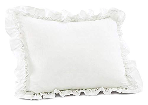 Twin Ivory Ruffle Lace Comforter Set - White Bedding with Ruffle & Lace Trim - Twin XL Variation