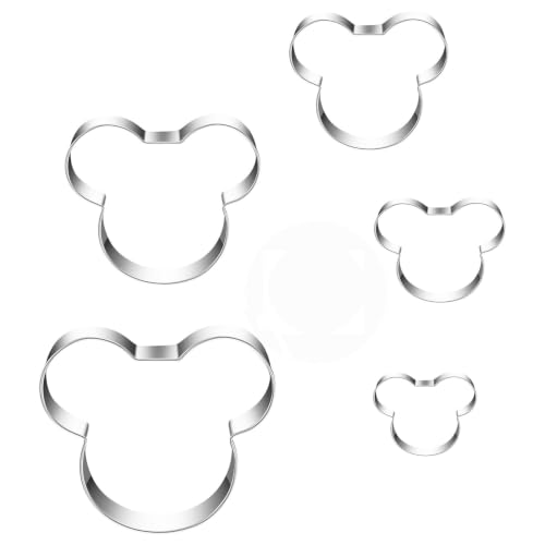 Mouse-Shaped Cookie Cutters 5-Pack Stainless Steel, 2.12"–3.86" (MrCookie) – Variation: Mouse