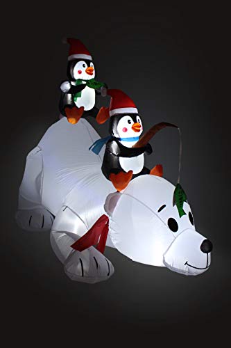 6 FT Lighted Christmas Inflatable Penguins & Polar Bear Holiday Decor