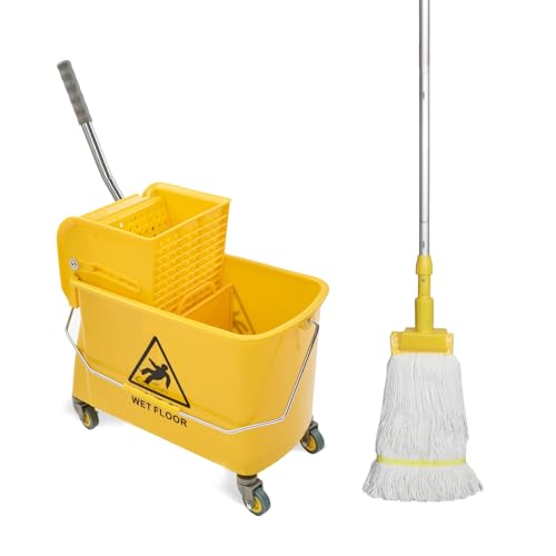 Midoneat Mop Bucket with Wringer - 22 Qt (5.5 Gallon) Floor Cleaning with Wheels - Variation of 22