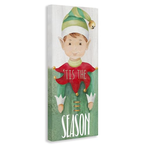 Stupell Industries Christmas Elf Bell Wall Art - Unframed Canvas 40"L x 17"W