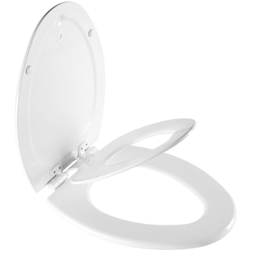 Mayfair NextStep2 Elongated Toilet Seat with Built-In Potty Training, Slow-Close, Removable, White - Family & Space-Saving