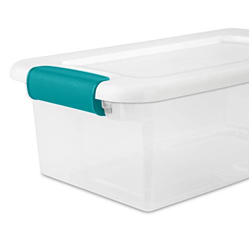 Sterilite 6 Quart Clear Plastic Storage Box with Latch - Pack of 12